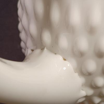LOT 31-O: Large Unique Hobnail Milk Glass Vase