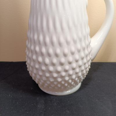 LOT 31-O: Large Unique Hobnail Milk Glass Vase