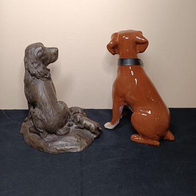 LOT 35KP: Collection of Dog Figurines including a Signed Bronze Reproduction