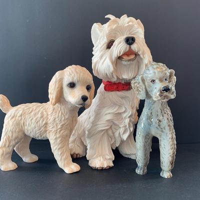 LOT 130L: Collectible Pooched: Goebel Poodle, Lenox Poodle Pup & Danbury Mint Westie