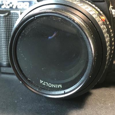 LOT 141FB: Vintage Minolta X-700 35mm Film Camera w/ 3 Lenses, Minolta Branded Camera Bag, Hoya Filters & More Accessories