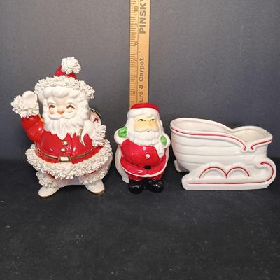 LOT 270D: Vintage Danbury Mint Santa Around the World Ornaments, Napco, Lego Taiwan Ceramics & More