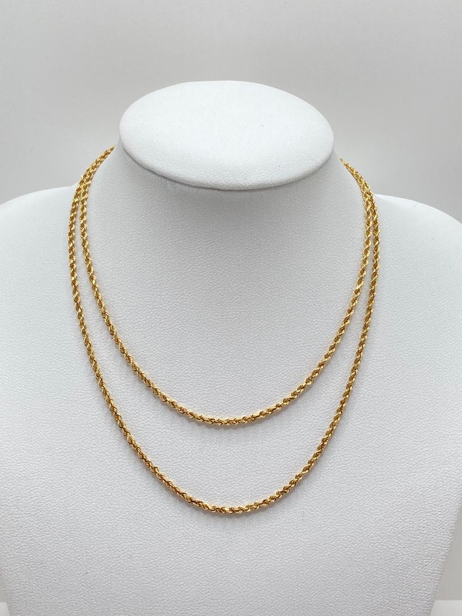 LOT 361J Gold Rope Style Necklace 14K (585), Tw 6.7g, 22