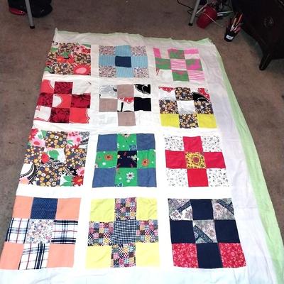 NICE AND COLORFUL HANDMADE QUILT