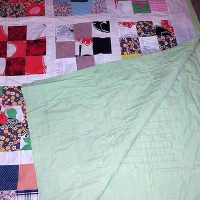 NICE AND COLORFUL HANDMADE QUILT