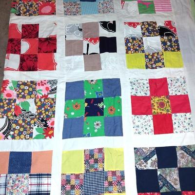 NICE AND COLORFUL HANDMADE QUILT