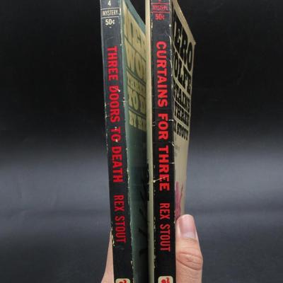 Nero Wolfe Curtains for Three Mystery & Three Doors to Death Vintage Mystery Crime Novellas Paperback Books