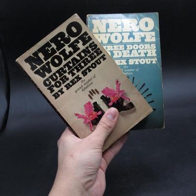 Nero Wolfe Curtains for Three Mystery & Three Doors to Death Vintage Mystery Crime Novellas Paperback Books
