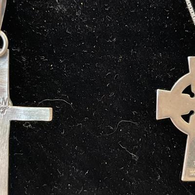 2 Sterling cross necklaces