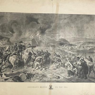 1883 Sherman's March to the Sea Drawn by FOC Darley Copyright by J P Fitch