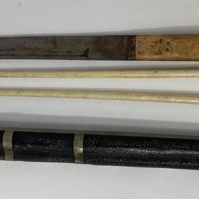 Antique Japanese Bone Chop Sticks/Knife with Scabbard