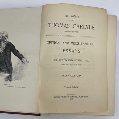 Carlyle's Complete Works 16 volumes Peter Fenelon Collier, Publisher copyright 1897