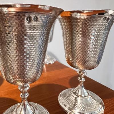 14 Antique Sterling Silver Ottoman Era Turkish Goblets