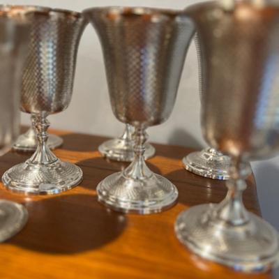 14 Antique Sterling Silver Ottoman Era Turkish Goblets