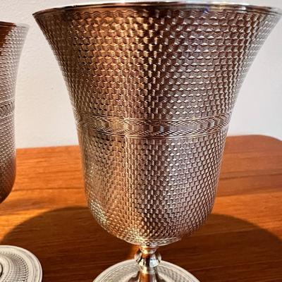 14 Antique Sterling Silver Ottoman Era Turkish Goblets