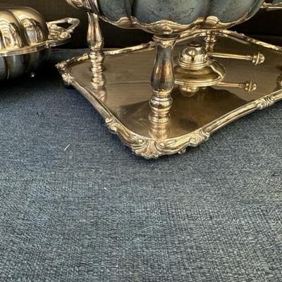Lot 1267 three silver plate serving pieces