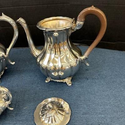 Lot 1268 Vintage Melon Sheffield Silver Plated Community Tea Coffee Service Set 5 piece