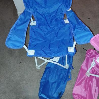 TWO NEW KIDS CAMPING CHAIRS WITH CARRY BAGS