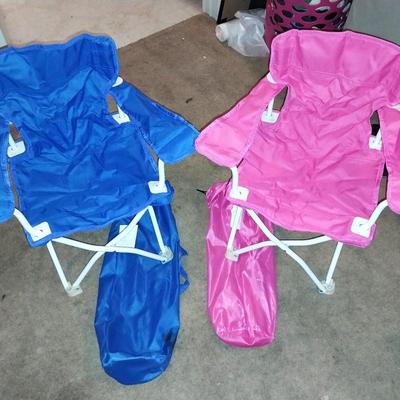 TWO NEW KIDS CAMPING CHAIRS WITH CARRY BAGS