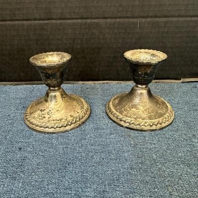 Lot 1269 Rogers, Sterling weighted candlesticks model, 1901