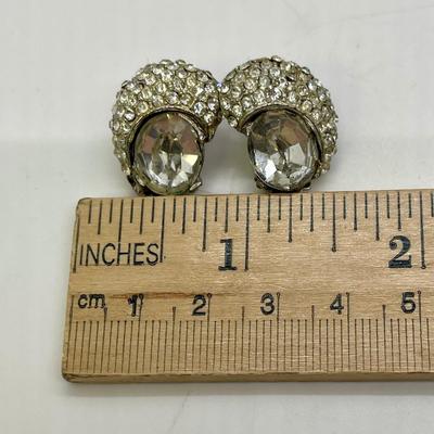Rhinestone Clip-on Earrings pair