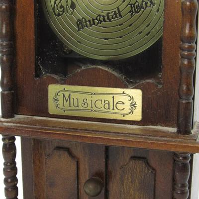 Vintage Sankyo Miniature Wooden Spinning Disc Musical Box Musicale