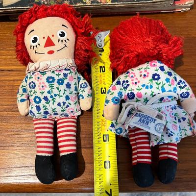 Antique Raggedy Ann Lot - 2 Books, 2 Dolls