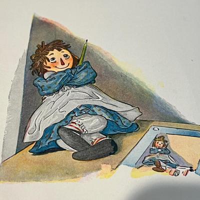 Antique Raggedy Ann Lot - 2 Books, 2 Dolls