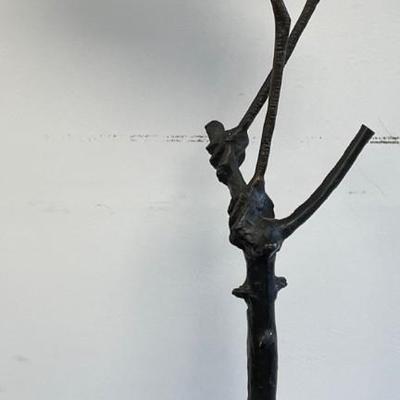 Tall Bronze American Heron Bird Figurine