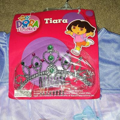 NEW DORA DRESS & TIARA AND DISNEY WASHABLE PAINT PENS