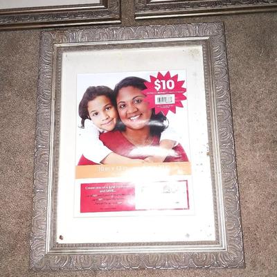 THREE SILVER FRAMED 8X10 NEW PHOTO FRAMES