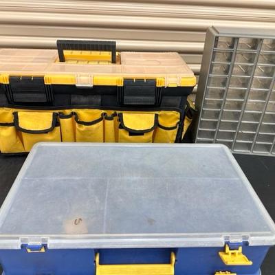 Lot 1341 tool box and screws storage bins
