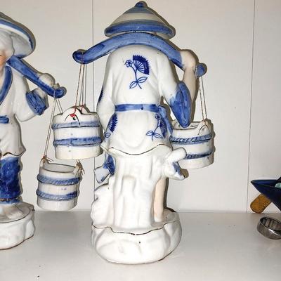 ASIAN WATER CARRIER FIGURINES