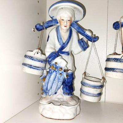 ASIAN WATER CARRIER FIGURINES