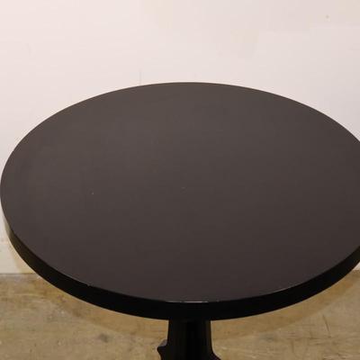 Round Black Pedestal Accent Table