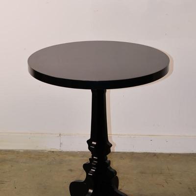 Round Black Pedestal Accent Table