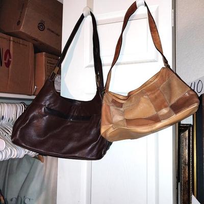 TWO LEATHER HANDBAGS