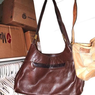 TWO LEATHER HANDBAGS