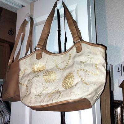TWO NICE HANDBAGS AND LONG STRAP SMALL HANDBAG