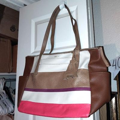 TAN AND TRI COLORED PURSE