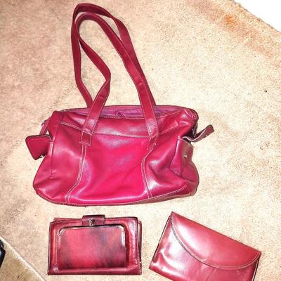 RED PURSH AND TWO WALLETS