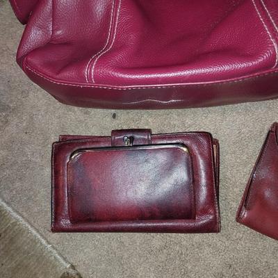 RED PURSH AND TWO WALLETS