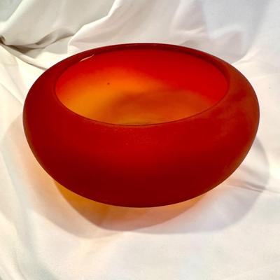 Vintage Tiffin Amberina Satin Glass Bowl