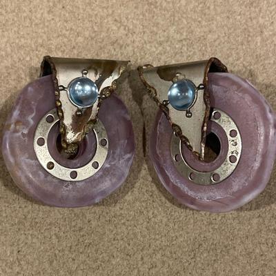 4 vintage clip on earrings