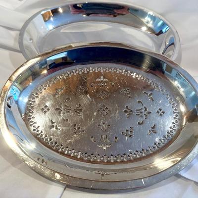 Vintage Silver Plates Two Piece Serving Plate