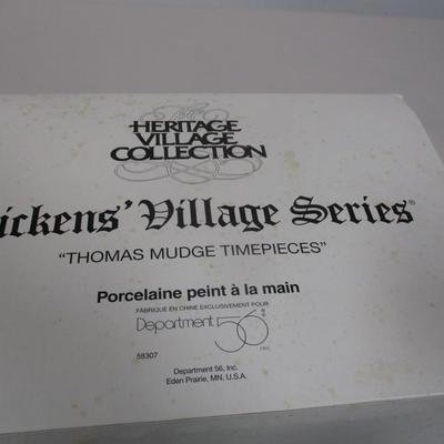 1998 Department 56 Dickens' Village Thomas Mudge Timepieces