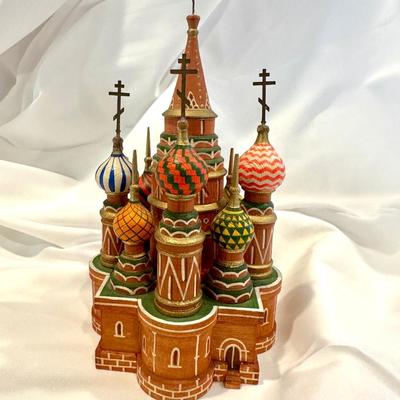 Russian Hand Painted Sculpture Saint Basil's