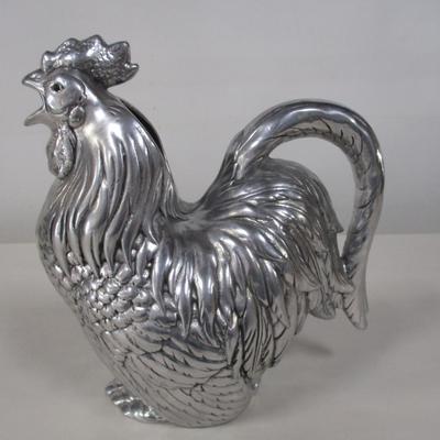 Vintage Figural Rooster Water Pitcher (Aluminum Serve Ware) by Arthur Court