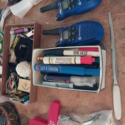 MOTOROLA WALKIE TALKIES AND THE CONTENTS OF THE KITCHEN DRAWER