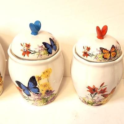 Lot #17 Contemporary Canister Set - Butterfly Theme